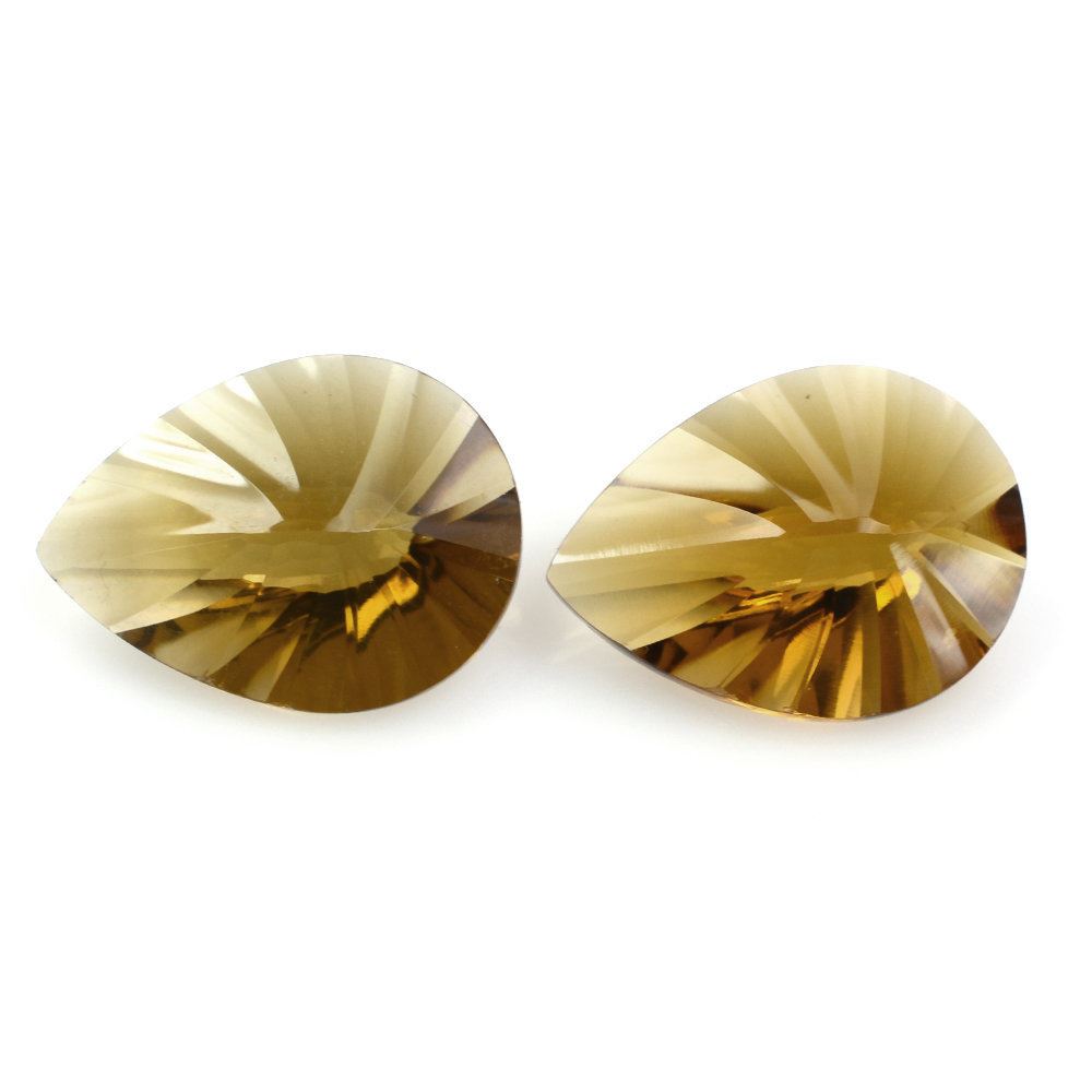 WHISKY QUARTZ CONCAVE BRIOLETTE PEAR (DES#14) 16X12MM 5.85 Cts.