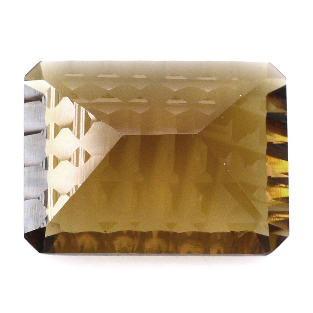 WHISKY QUARTZ CONCAVE SPLENDOR CUT OCTAGON (DES#41) 16X12MM 8.75 Cts.