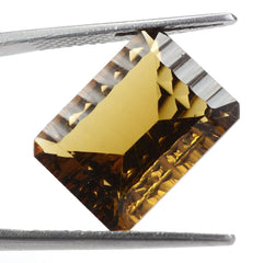 WHISKY QUARTZ CONCAVE SPLENDOR CUT OCTAGON (DES#41) 16X12MM 8.75 Cts.