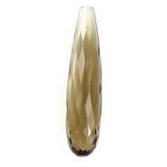 WHISKY QUARTZ FACET DROPS (HALF DRILL 1MM) 35X8MM 16.71 Cts.