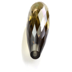 WHISKY QUARTZ FACET DROPS (HALF DRILL 1MM) 35X8MM 16.71 Cts.