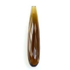 WHISKY QUARTZ FACET DROPS (HALF DRILL 1.00MM) (NICE) 40X8MM 18.97 Cts.