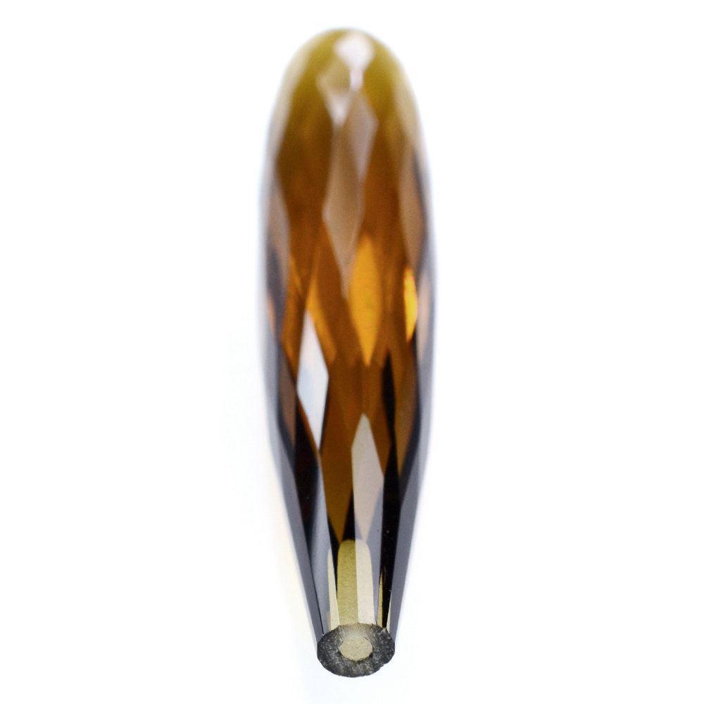 WHISKY QUARTZ FACET DROPS (HALF DRILL 1.00MM) (NICE) 40X8MM 18.97 Cts.