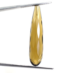 WHISKY QUARTZ FACETED DROPS (HALF DRILL 1.00MM) (NICE) 35X8MM 16.63 Cts.