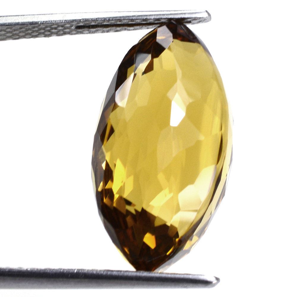 WHISKY QUARTZ IRREGULAR CUT BUFFTOP MARQUISE 22.10X12MM 20.15 Cts.