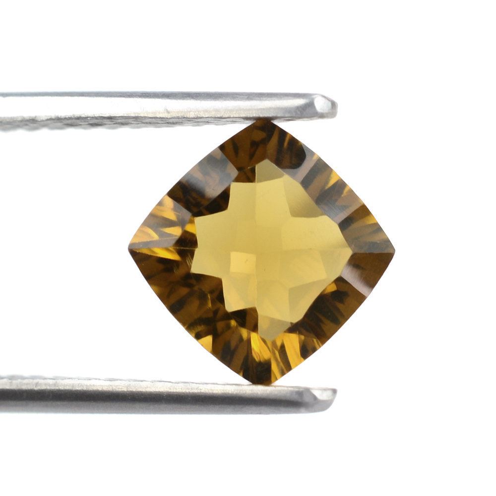 WHISKY QUARTZ CONCAVE CUT CUSHION (DES#71) 8MM 1.98 Cts.