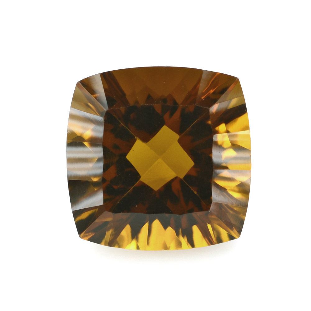 WHISKY QUARTZ CONCAVE CUT CUSHION (DES#71) 10MM 4.23 Cts.