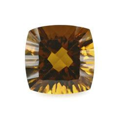 WHISKY QUARTZ CONCAVE CUT CUSHION (DES#71) 10MM 4.23 Cts.