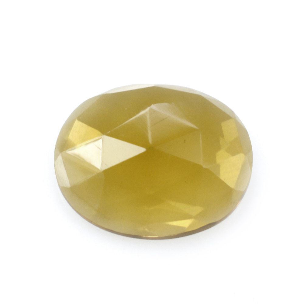 WHISKY QUARTZ FLAT ROSE CUT OVAL CAB (DES#146) 10X8MM 2.10 Cts.