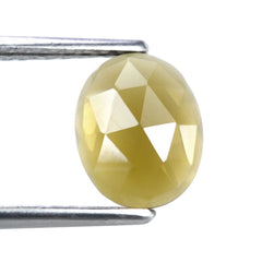 WHISKY QUARTZ FLAT ROSE CUT OVAL CAB (DES#146) 10X8MM 2.10 Cts.