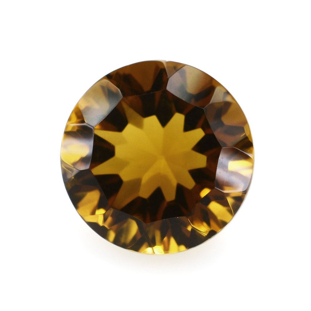 WHISKY QUARTZ CONCAVE CUT ROUND (DES#45) 9MM 2.85 Cts.