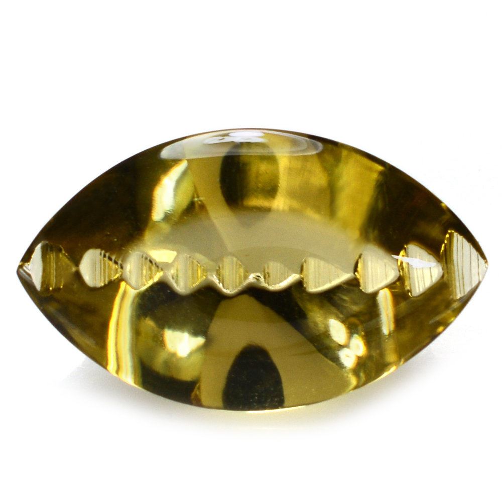 WHISKY QUARTZ BUFFTOP ZIP CUT BACK MARQUISE (DES#106) 20X12MM 9.25 Cts.