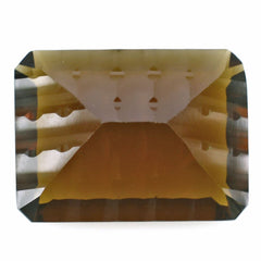 WHISKY QUARTZ CONCAVE SPLENDOR CUT OCTAGON (DES#41) 16X12MM 9.00 Cts.