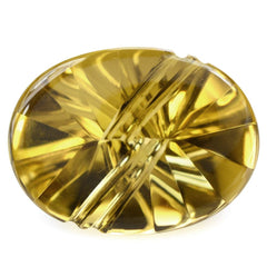 WHISKY QUARTZ FLAT BUFFTOP LIGHTENING OVAL (DES#114) 20X15MM 13.50 Cts.