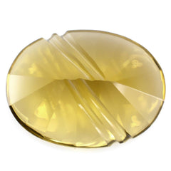 WHISKY QUARTZ FLAT BUFFTOP LIGHTENING OVAL (DES#114) 20X15MM 13.50 Cts.