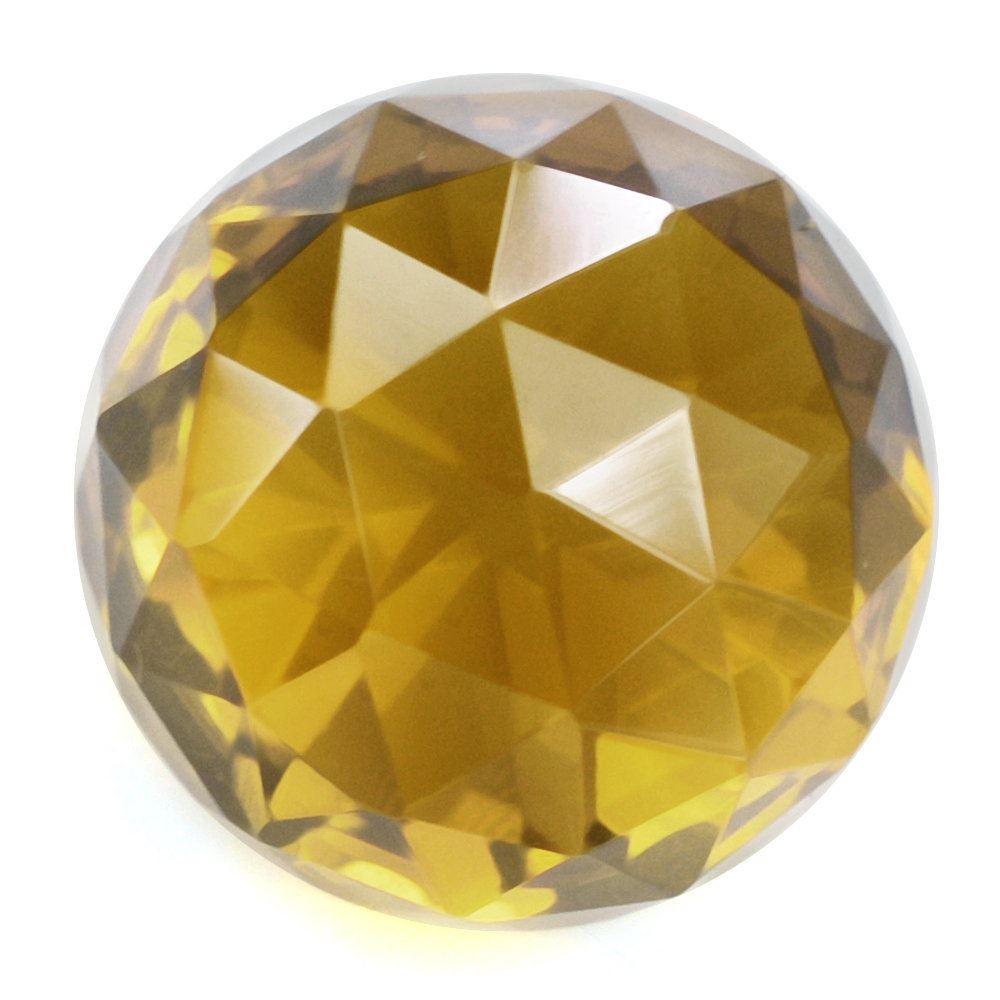 WHISKY QUARTZ HIGH DOME ROSE CUT ROUND (DES#17) 15MM 17.00 Cts.