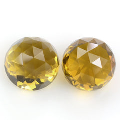 WHISKY QUARTZ HIGH DOME ROSE CUT ROUND (DES#17) 15MM 17.00 Cts.