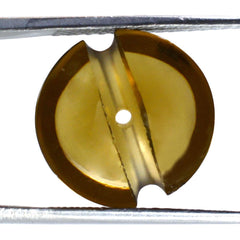 WHISKY QUARTZ LENTIL ROUND WITH CARVED BELT (DES#25) (FULL DRILL) 15MM 7.35 Cts.