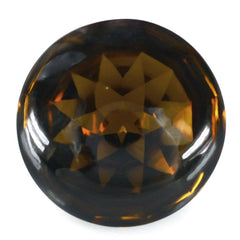WHISKY QUARTZ BUFFTOP CONCAVE STEP CUT BACK ROUND (DES#47) 15MM 10.85 Cts.
