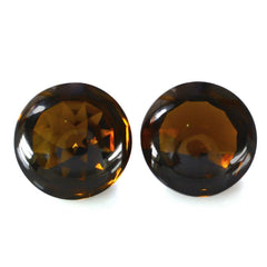 WHISKY QUARTZ BUFFTOP CONCAVE STEP CUT BACK ROUND (DES#47) 15MM 10.85 Cts.