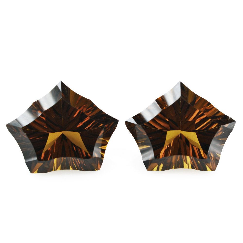 WHISKY QUARTZ CONCAVE CUT PENTAGON (DES#8) 16X13MM 7.73 Cts.