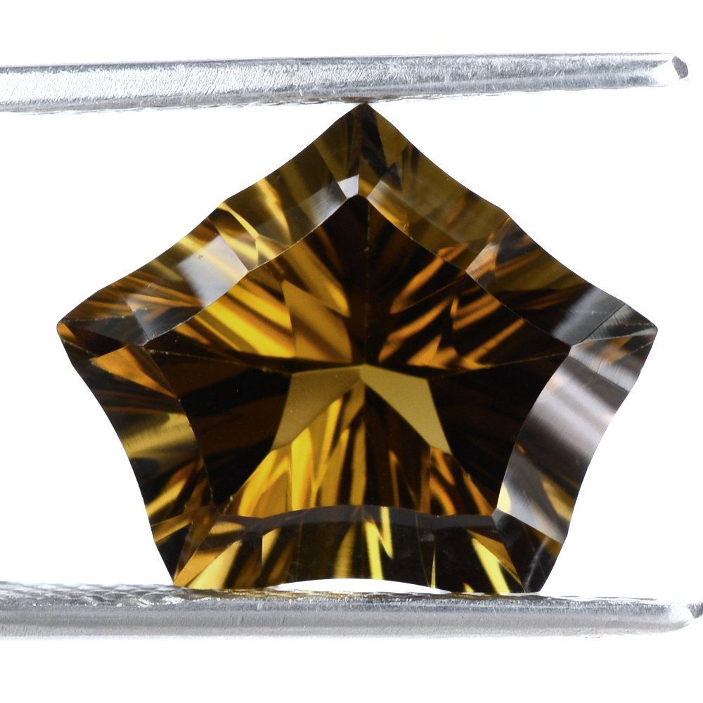 WHISKY QUARTZ CONCAVE CUT PENTAGON (DES#8) 16X13MM 7.55 Cts.