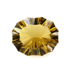 WHISKY QUARTZ CONCAVE NINETY CUT OVAL (DES#51) 12X10MM 4.58 Cts.
