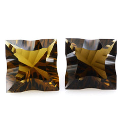 WHISKY QUARTZ CONCAVE NINETY CUT SQUARE (DES#52) 12MM 6.85 Cts.