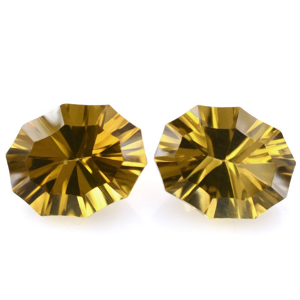 WHISKY QUARTZ CONCAVE NINETY CUT OVAL (DES#51) 10X8MM 2.23 Cts.