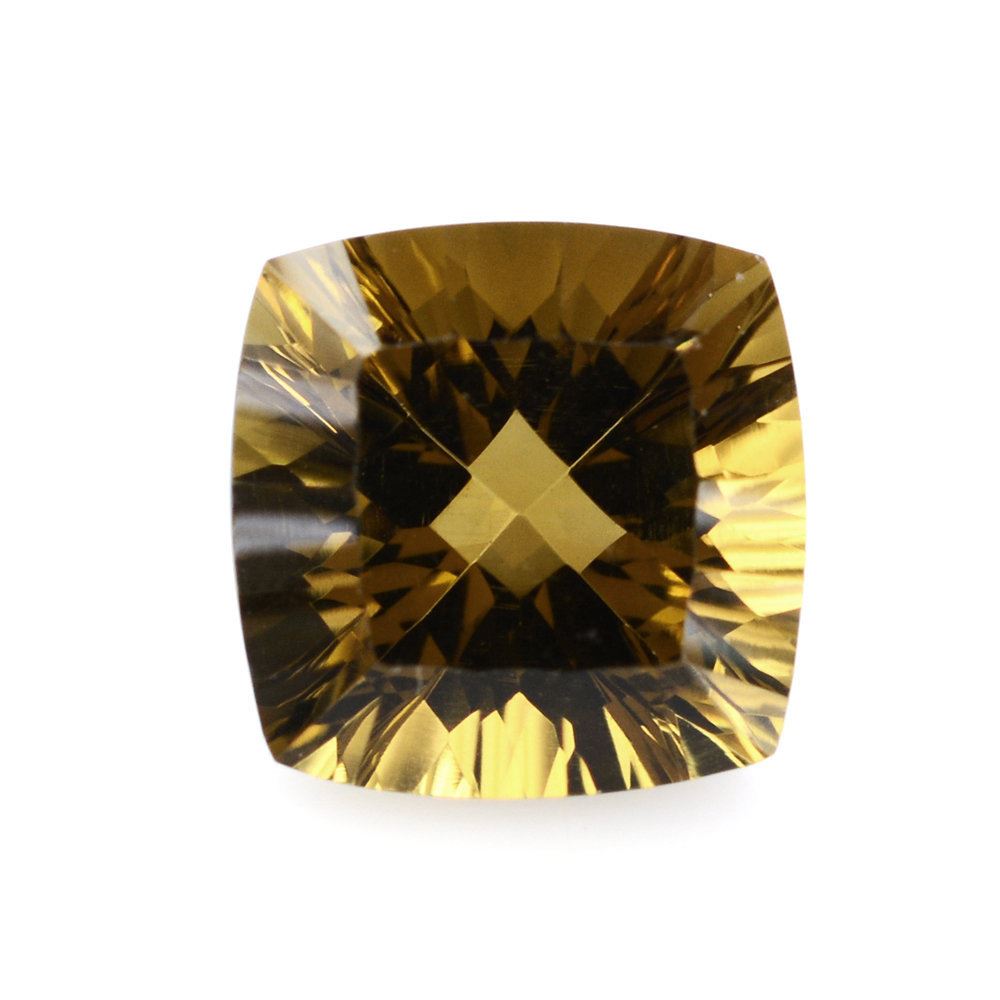 WHISKY QUARTZ CONCAVE CUT CUSHION (DES#71) 10MM 4.22 Cts.
