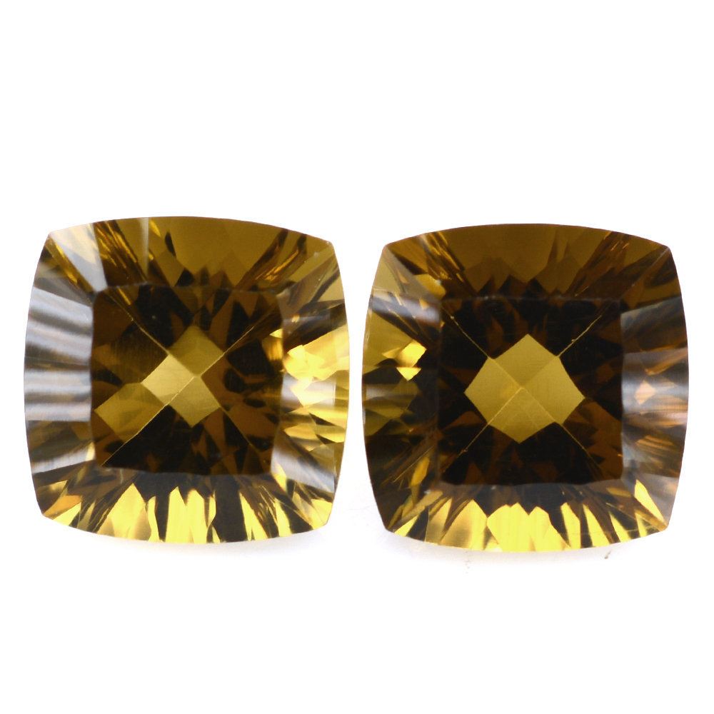 WHISKY QUARTZ CONCAVE CUT CUSHION (DES#71) 10MM 4.22 Cts.