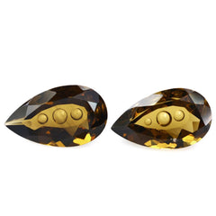 WHISKY QUARTZ SUPPER BUBBLE PEAR (DES#123) 20X12MM 9.10 Cts.