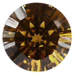 WHISKY QUARTZ CONCAVE SPLENDOR CUT ROUND (DES#74) 16MM 12.68 Cts.