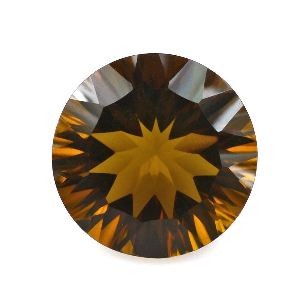 WHISKY QUARTZ CONCAVE CUT ROUND (DES#45) 12MM 5.15 Cts.