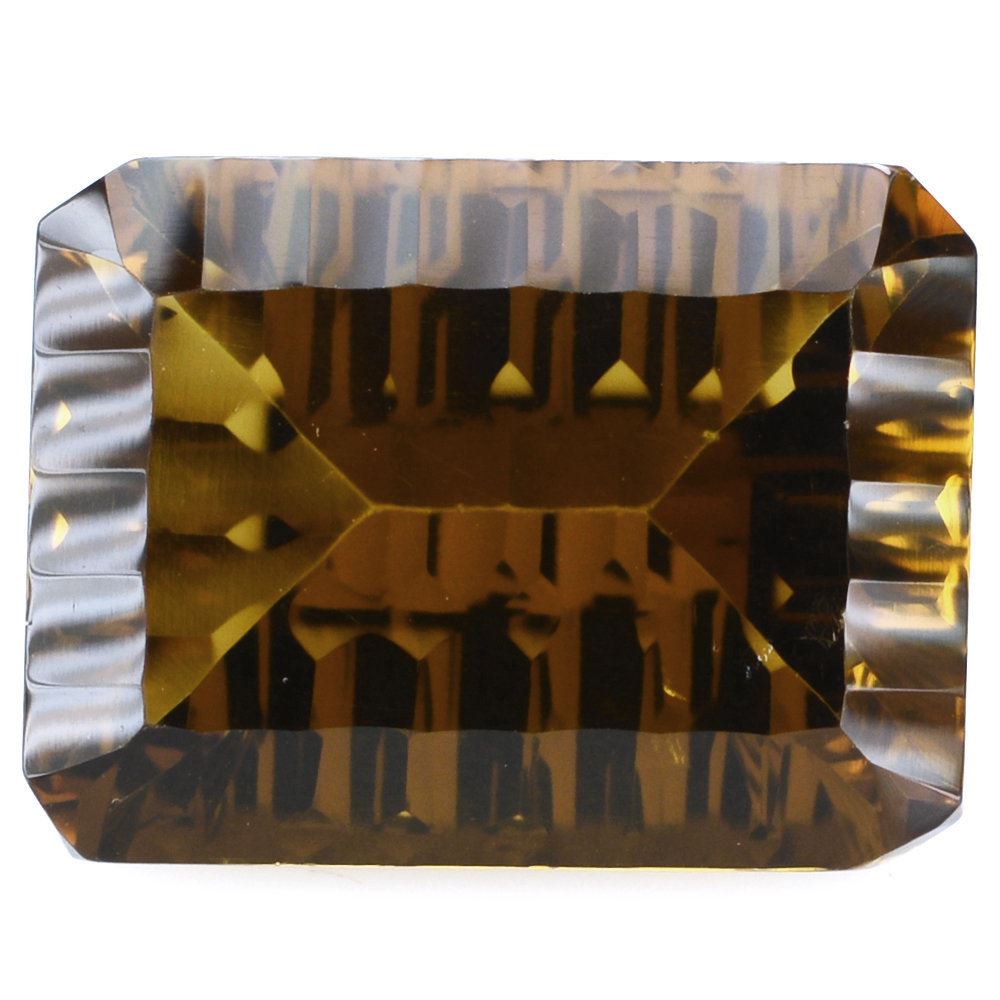WHISKY QUARTZ CONCAVE SPLENDOR CUT OCTAGON (DES#41) 16X12MM 9.87 Cts.