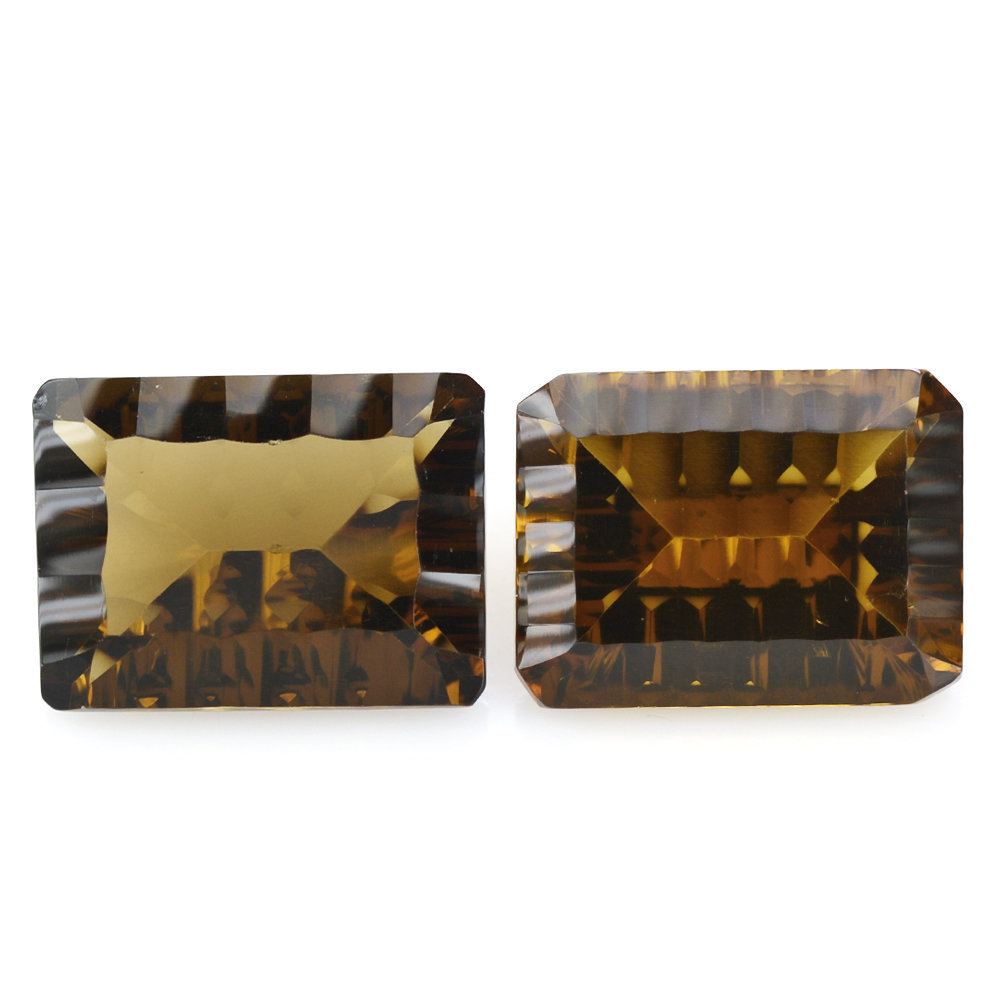 WHISKY QUARTZ CONCAVE SPLENDOR CUT OCTAGON (DES#41) 16X12MM 9.87 Cts.