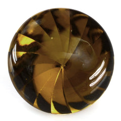 WHISKY QUARTZ BUFFTOP ROUND WITH TWISTED CONCAVE (DES#31) 15MM 10.85 Cts.