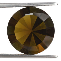 WHISKY QUARTZ ROUND DIAMOND CUT WITH ONE PACET POLISH & ONE UNPOLISH (DES#29) 15MM 10.5 Cts.
