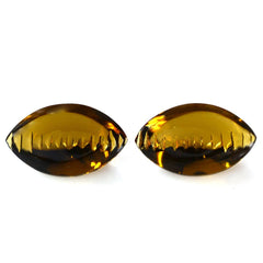 WHISKY QUARTZ BUFFTOP ZIP CUT BACK MARQUISE (DES#106) 20X12MM 10.12 Cts.