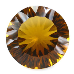WHISKY QUARTZ CONCAVE CUT ROUND (DES#46) 15MM 10.65 Cts.