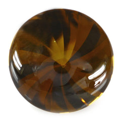 WHISKY QUARTZ BUFFTOP ROUND WITH TWISTED CONCAVE (DES#31) 15MM 11.26 Cts.