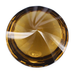 WHISKY QUARTZ BUFFTOP ROUND WITH TWISTED CONCAVE (DES#31) 15MM 11.26 Cts.