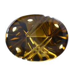 WHISKY QUARTZ FLAT BUFFTOP SUPPER BUBBLE OVAL (DES#115) 20X15MM 14.78 Cts.