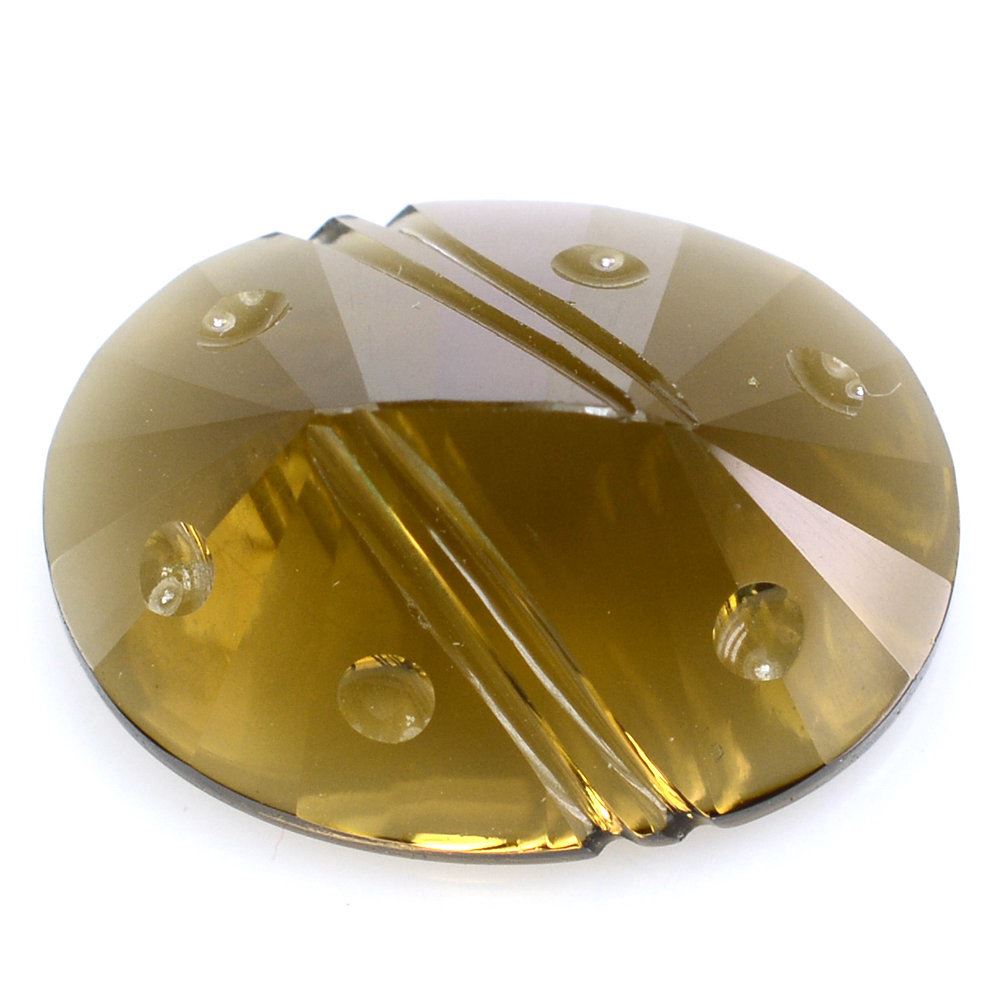 WHISKY QUARTZ FLAT BUFFTOP SUPPER BUBBLE OVAL (DES#115) 20X15MM 14.78 Cts.