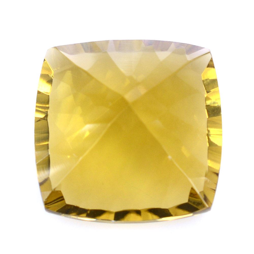 WHISKY QUARTZ CONCAVE CUT CUSHION (DES#72) 14MM 10.15 Cts.