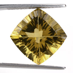 WHISKY QUARTZ CONCAVE CUT CUSHION (DES#72) 14MM 10.15 Cts.
