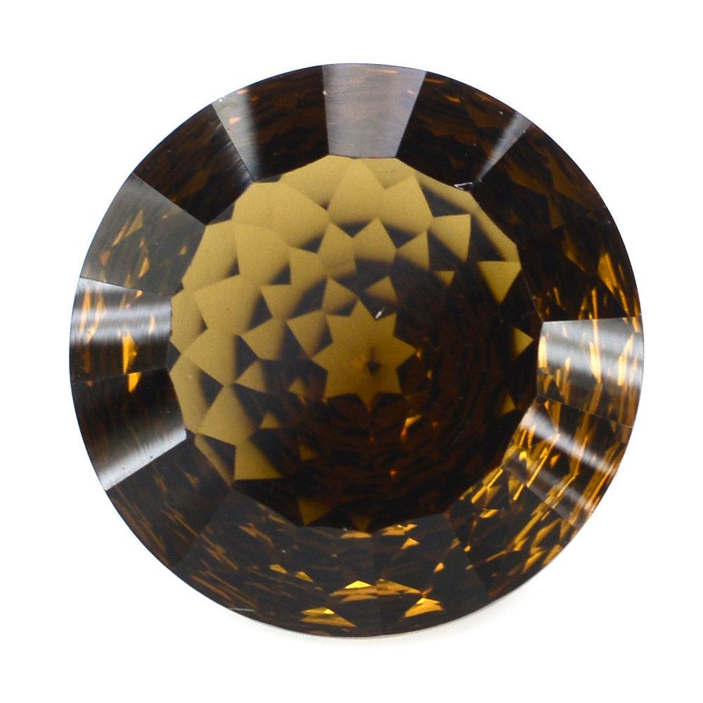 WHISKY QUARTZ NIRVANA CUT ROUND (DES#81) (DARK/CLEAN) 14MM 8.05 Cts.
