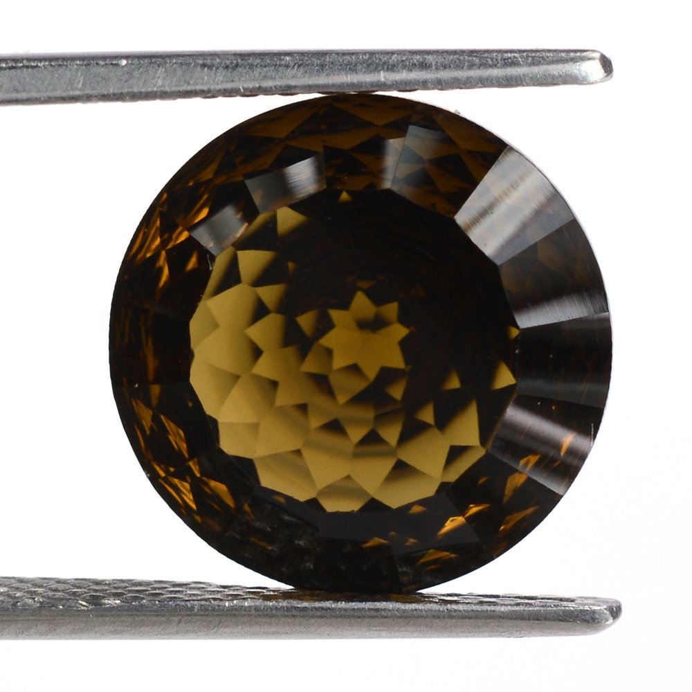 WHISKY QUARTZ NIRVANA CUT ROUND (DES#81) (DARK/CLEAN) 14MM 8.05 Cts.