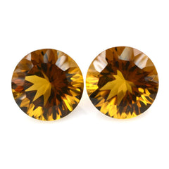 WHISKY QUARTZ CONCAVE CUT ROUND (DES#45) 12MM 5.90 Cts.