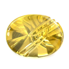 WHISKY QUARTZ FLAT BUFFTOP LIGHTENING OVAL (DES#114) 20X15MM 13.55 Cts.
